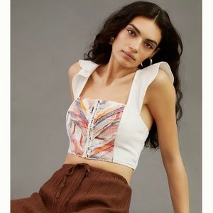 NWT Pilcro Striped Ruffle Cami